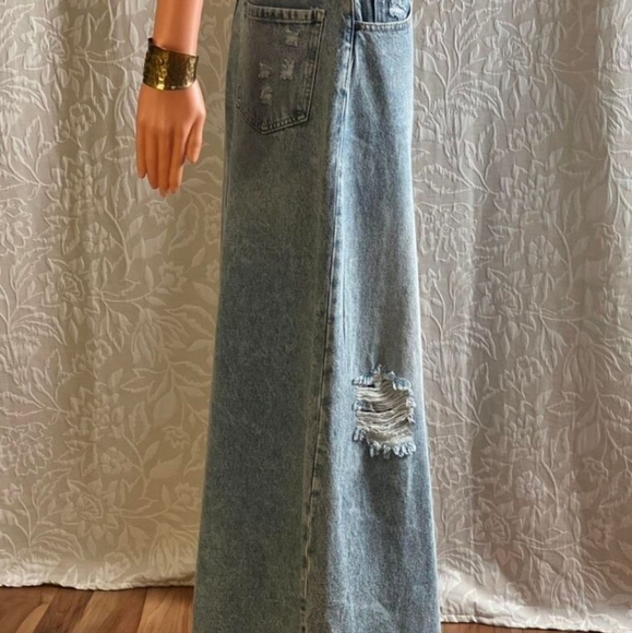 PTCL Distressed Denim Maxi Skirt - Picture 3 of 5
